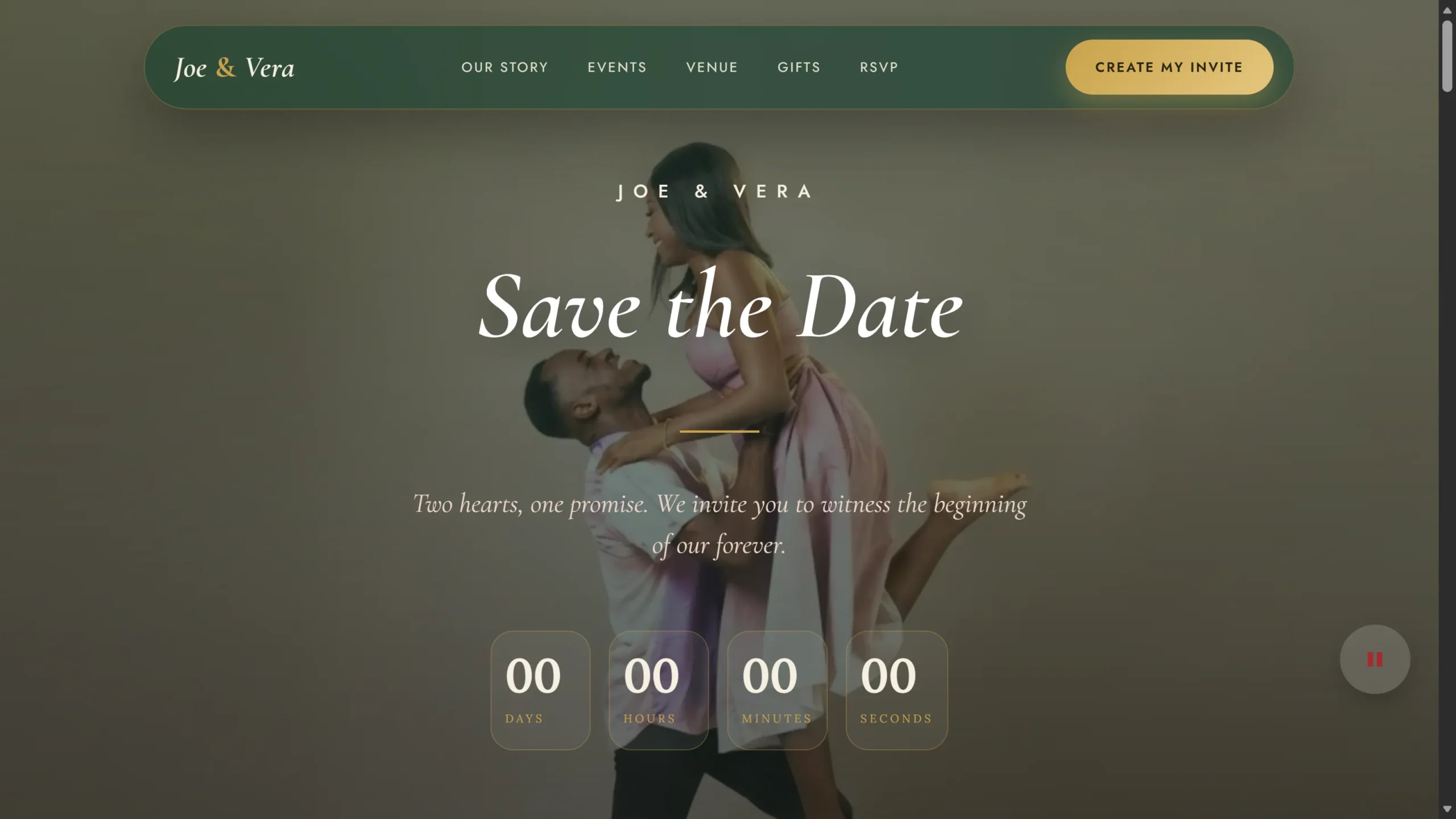 Weddings by KB digital wedding invitation website